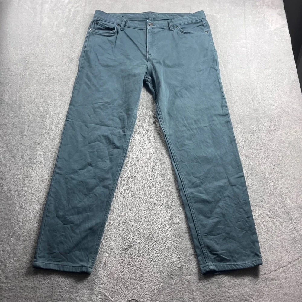 Banana Republic‎ Traveler Pants Mens 35x30 Athletic Tapered Fit Teal Blue Green